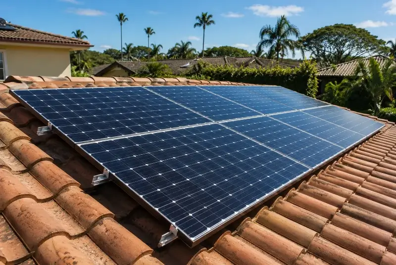 Installation de panneaux solaires à Château-l'Évêque